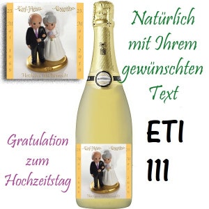 1x Flaschenetikett zum Hochzeitstag, glänzend, selbstklebend. Zu allen Hochzeitstagen. Bild 7