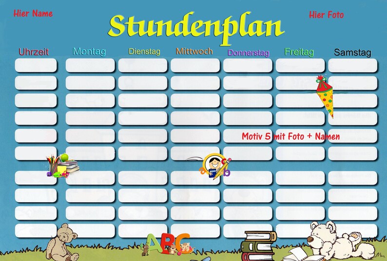 Stundenplan personalisiert mit Foto, abwischbar Bild 6