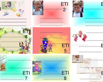 15x Namensaufkleber mit Foto für die Grundschule PERSONALISIERT