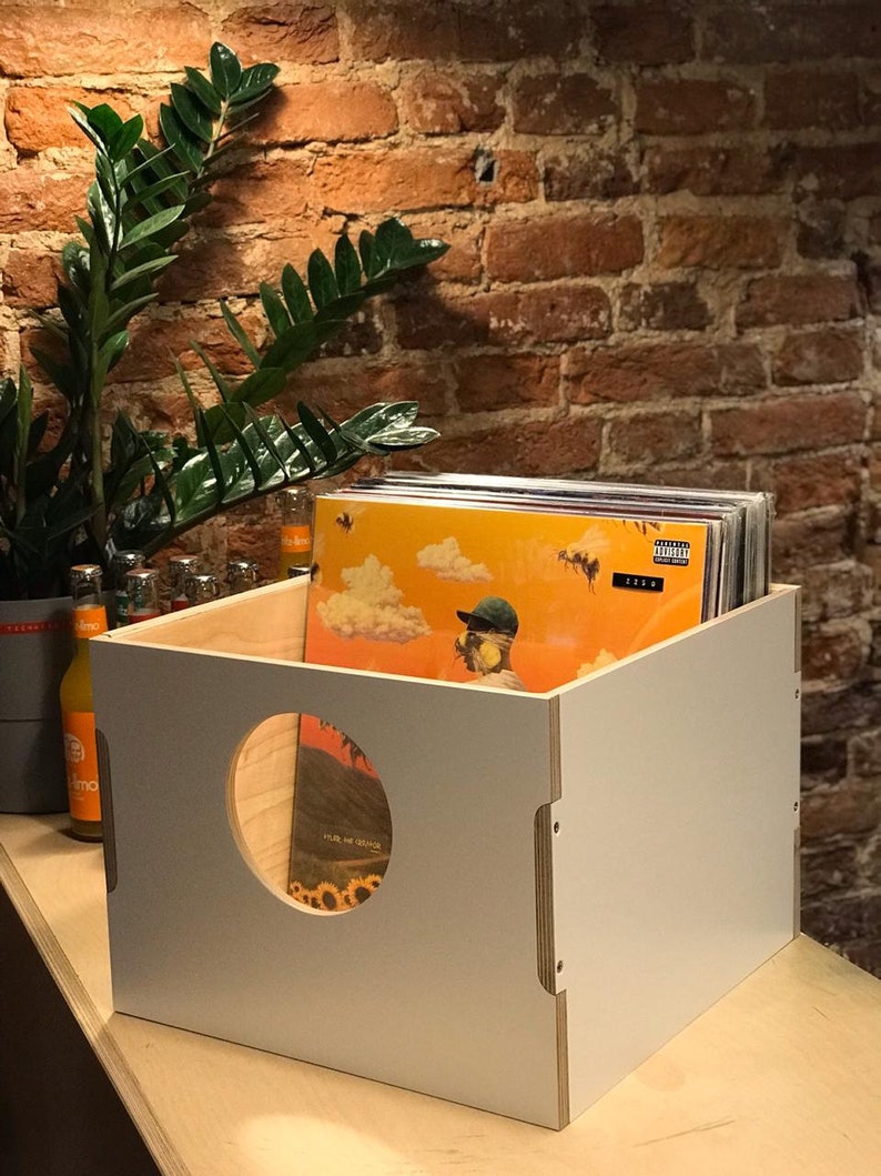 Birch Plywood LP Storage Box / Vinyl record storage / Crate Etsy