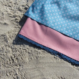 Falda dulce en color azul y rosa viejo para niña, confeccionada en algodón imagen 7