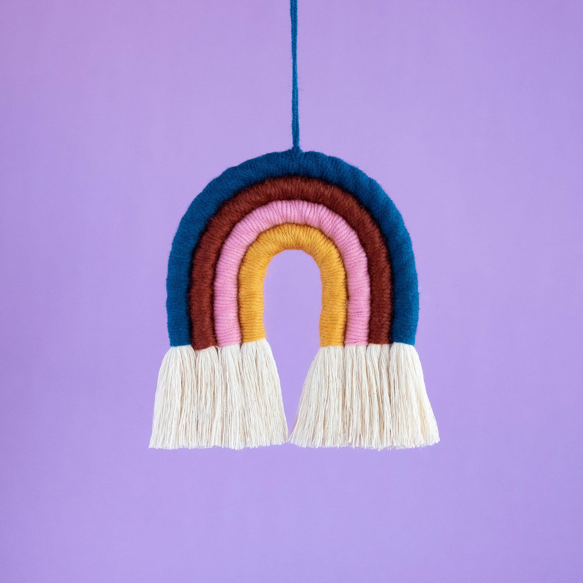 Rainbow Wall Hanging - Night Sky, Handmade Rainbow Decor, New Baby Gifts, Macrame, Shower Nursery De