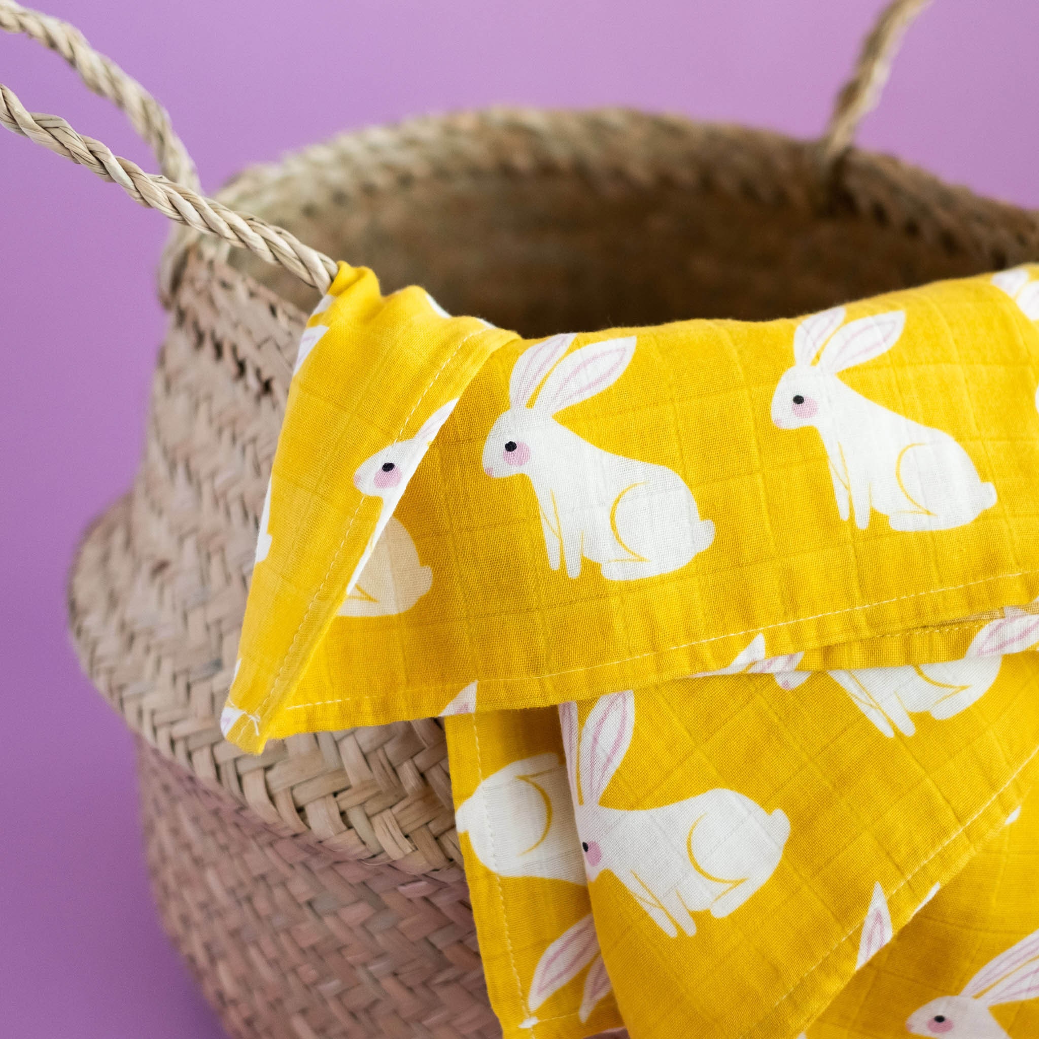 yellow muslin blanket