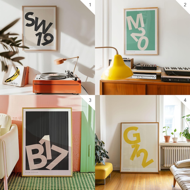 Postcode Map Personalised Personalised Postcode Print Stacked Letters, Option to Include City ...