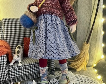 Jupe bohème en jean avec poches Vêtements pour poupée Blythe