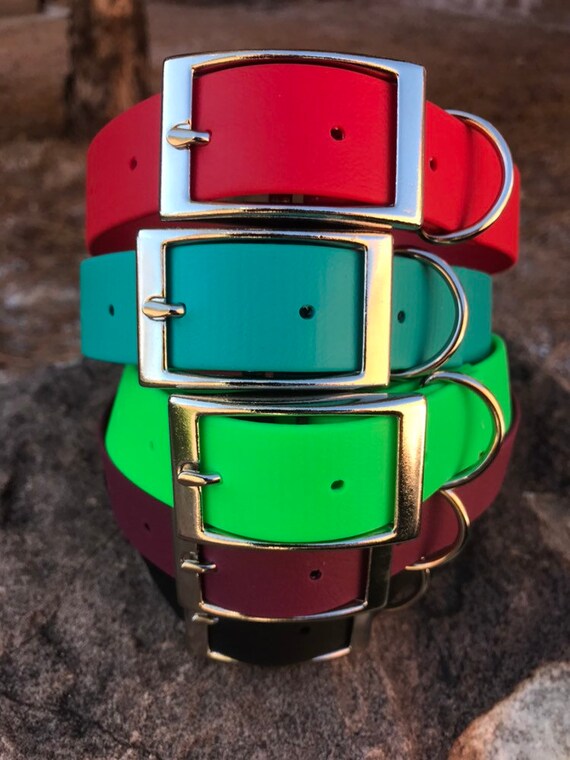 1 Wide BioThane Dog Collar with Traditional Buckle Etsy