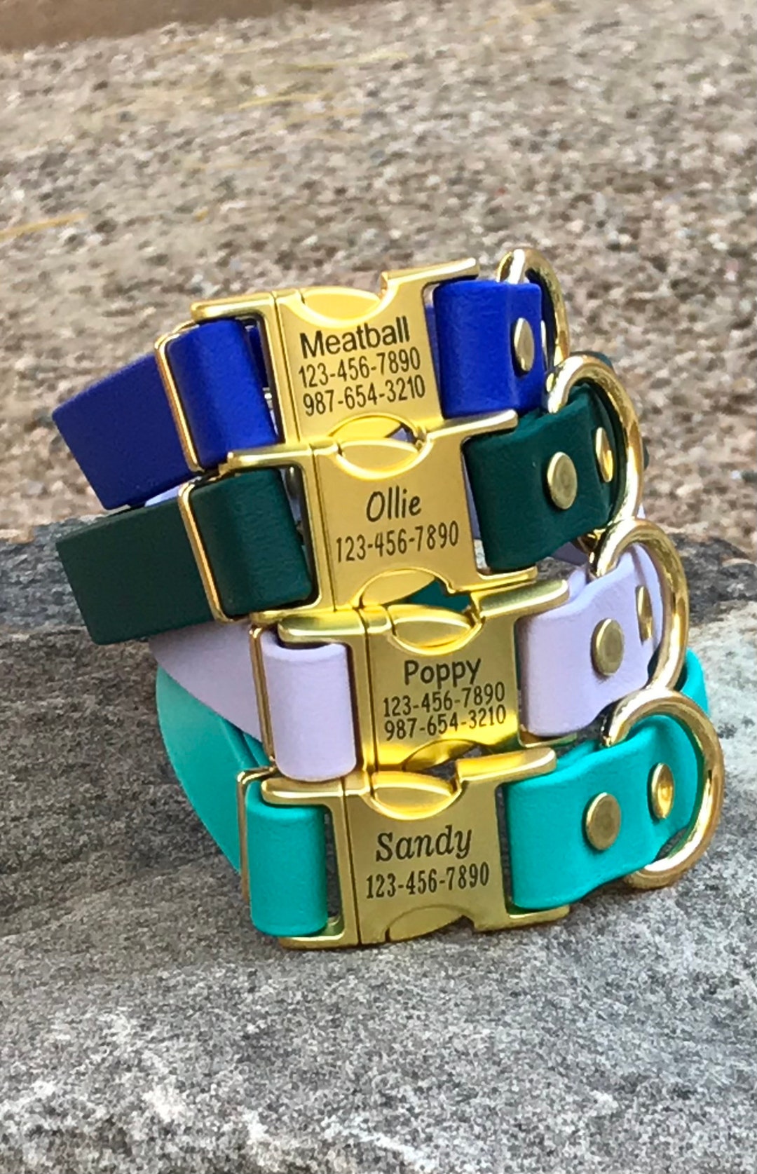 3/4 Wide Biothane® Dog Collar With Engraved Gold Quickrelease Buckle