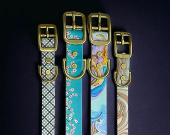 Patterned BioThane® Dog Collar with Solid Brass Buckle