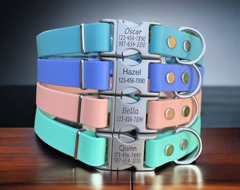 3/4&quot; Wide BioThane® Dog Collar with Engraved Silver Quick-Release Buckle