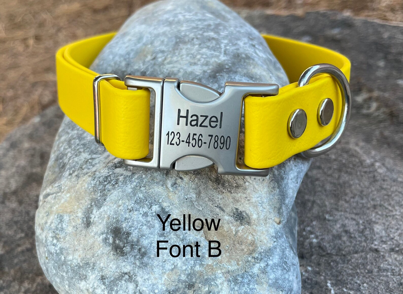 3/4 Wide Biothane Dog Collar With Engraved Silver Buckle Etsy