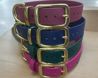 1&quot; BioThane® Dog Collar with Solid Brass Buckle