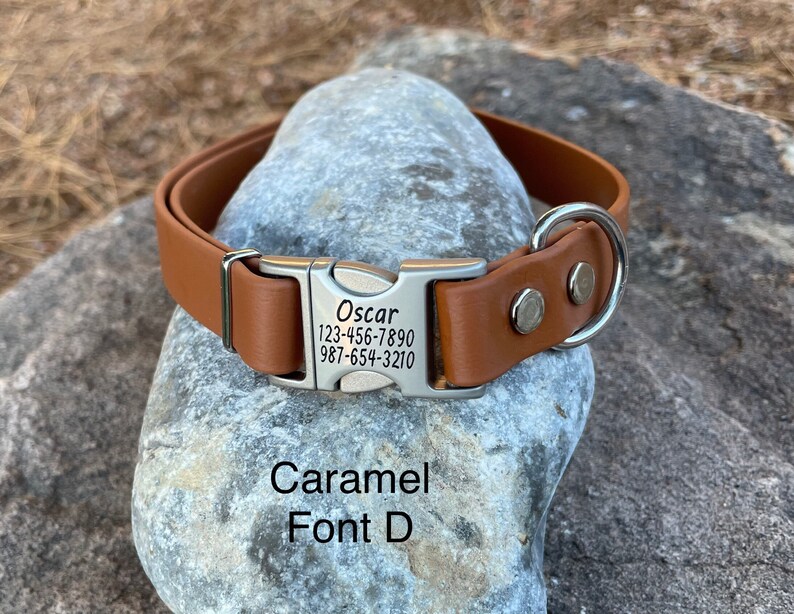 3/4 Wide Biothane Dog Collar With Engraved Silver Buckle Etsy
