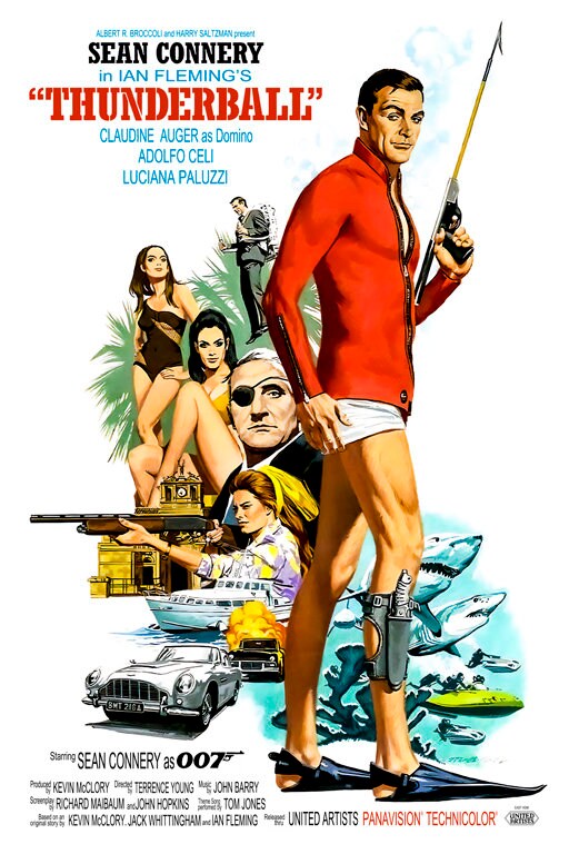 James Bond Thunderball PM 1965 Movie Poster,film Poster,canvas,wall
