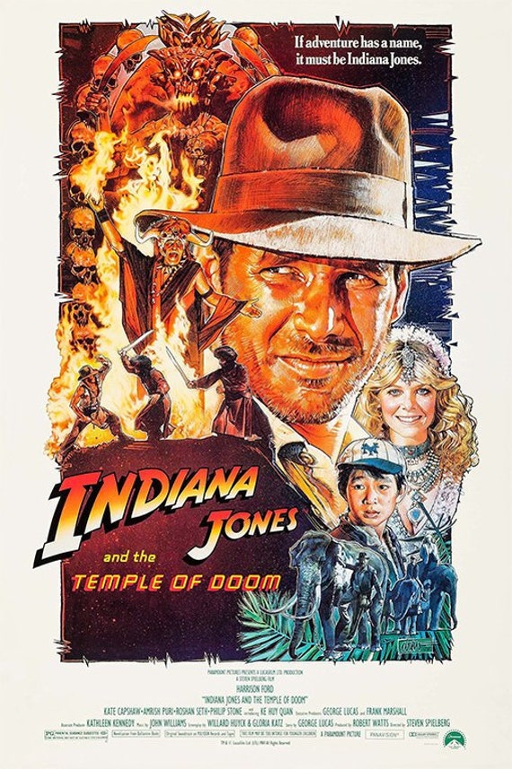 Indiana Jones Temple Of Doom 1984 Classic Movie Poster/Wall | Etsy