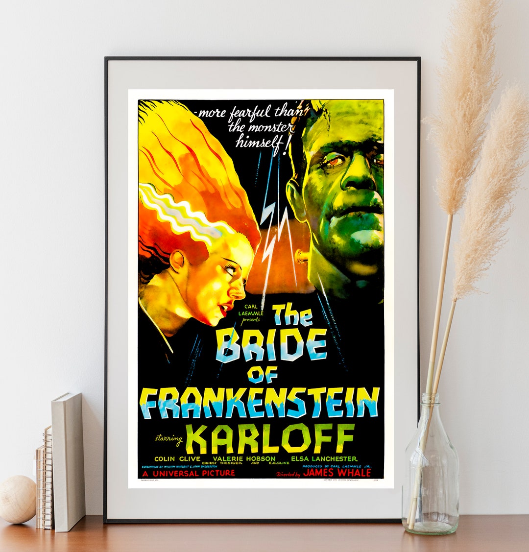 The Bride of Frankenstein 1935 Classic Movie Poster, Directed by Carl ...
