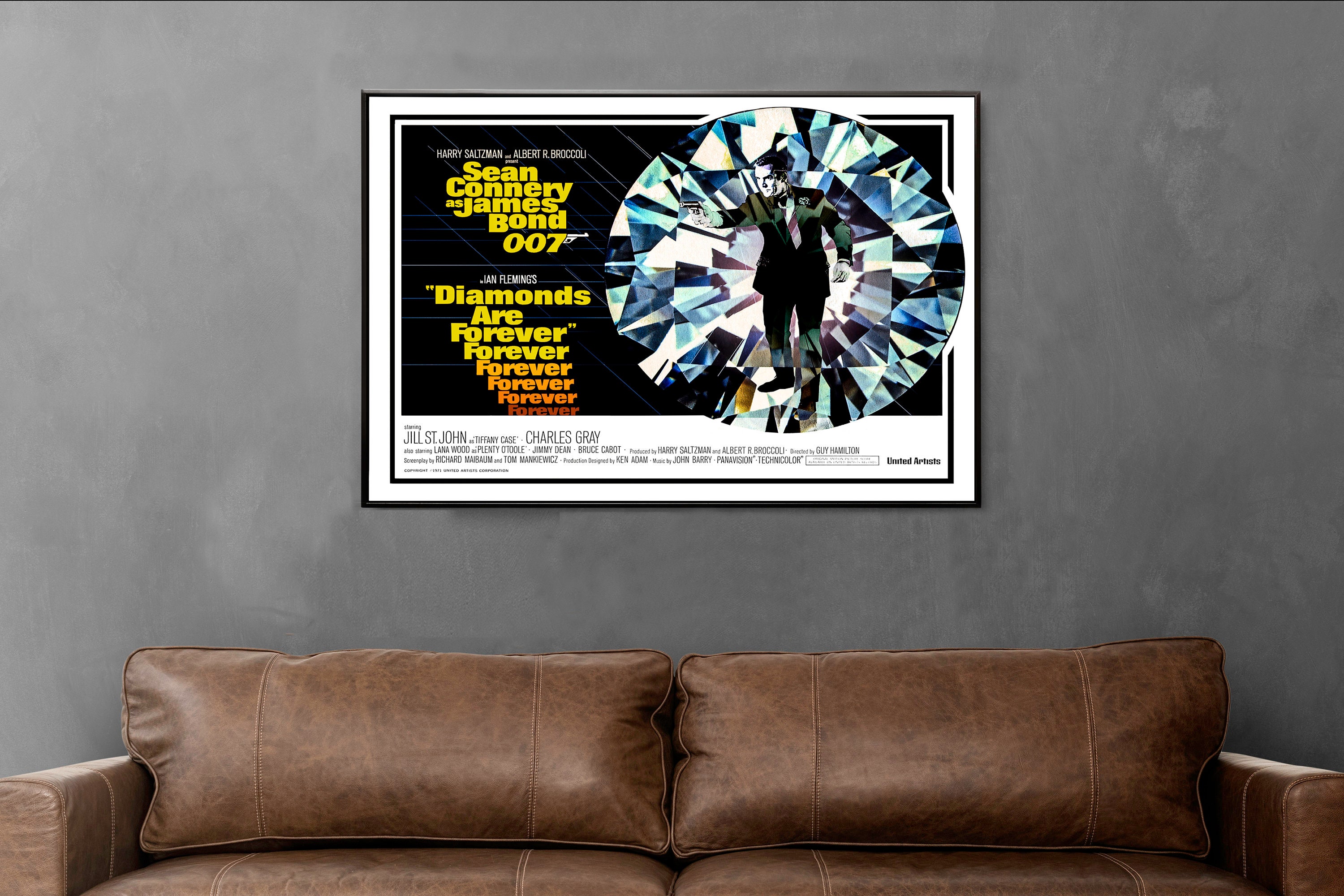 Diamonds Are Forever 20x30/24x36inch 007 James Bond Movie Silk Poster 