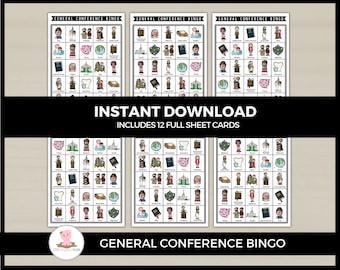 Church Of Jesus Christ General Conference bingo by Little Wiggles Design