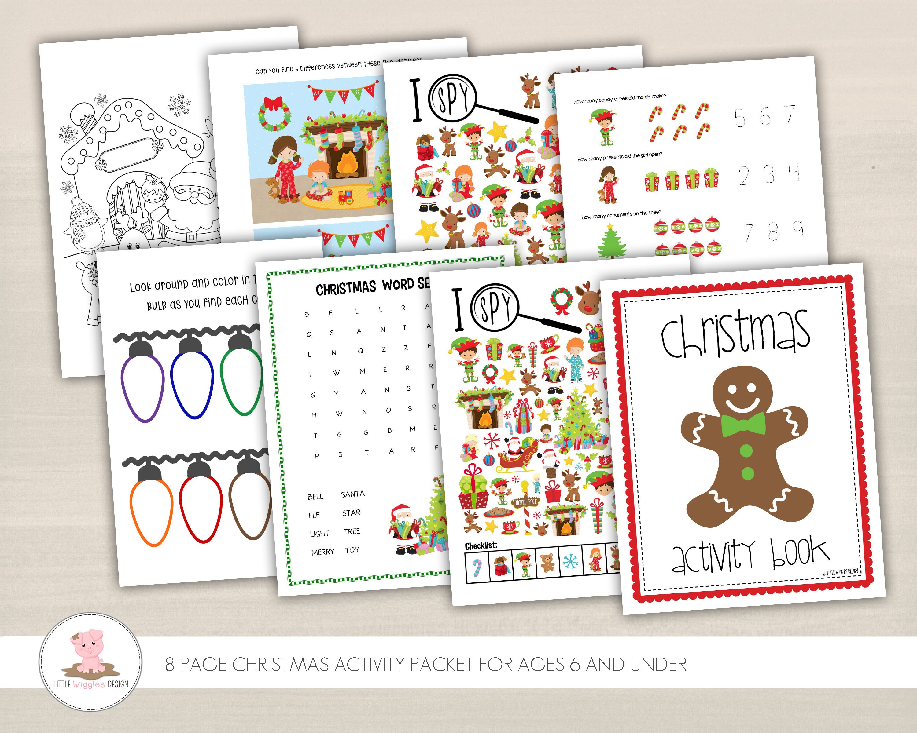 Printable Kids Christmas Activity Packet for Ages 6 and Under - Etsy UK