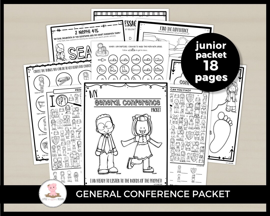 Latter Day Saints General Conference Packet by Little Wiggles Design Etsy