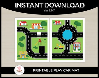 Printable car play mat by Little Wiggles Design