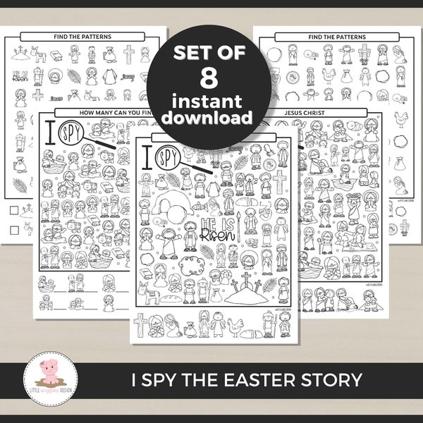 I spy the Easter story and resurrection printable by Little Wiggles Design