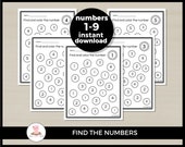I spy number worksheets by Little Wiggles Design