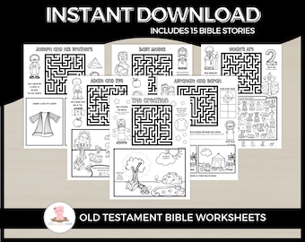 Sunday School Bible Story Worksheets for Kids By Little Wiggles Design