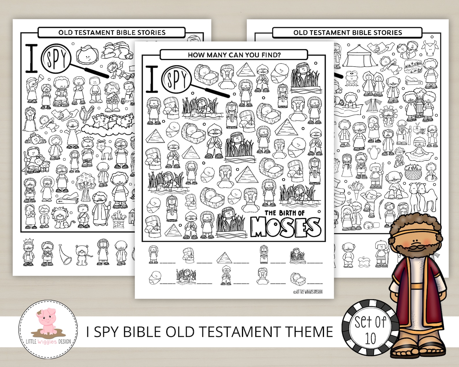 Old testament i spy game bible lesson activities etsy
