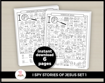 Ich spione Geschichten über Jesus Bibel Arbeitsblätter Set 1 von Little Wiggles Design