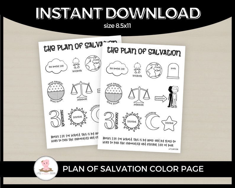 Plan of Salvation Coloring Page by Little Wiggles Design - Etsy
