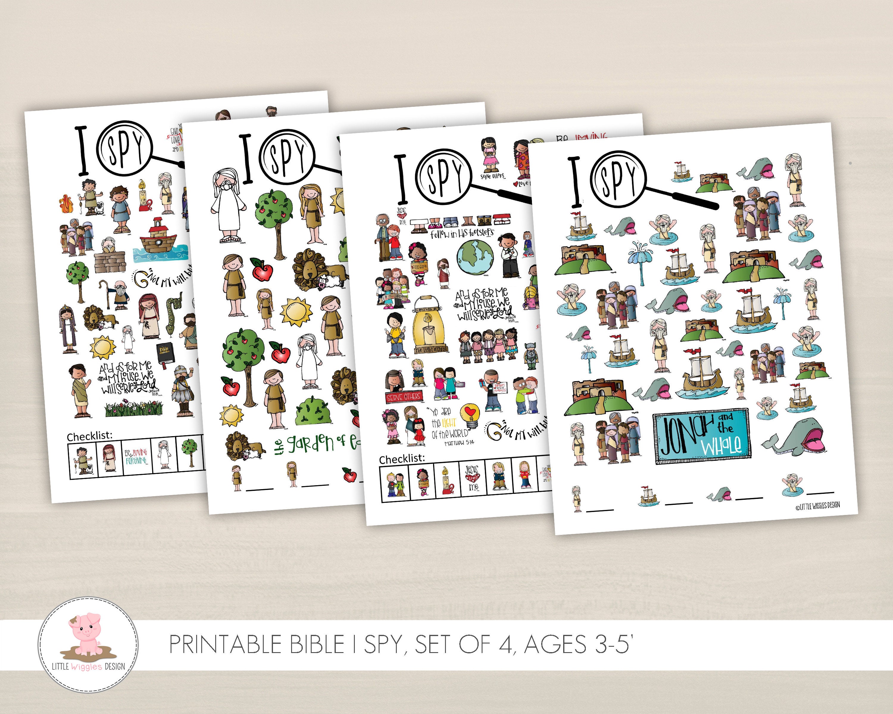 Ages 3-5 Bible I spy printable | Etsy