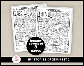 I spy stories of Jesus Bible worksheets by Little Wiggles Design