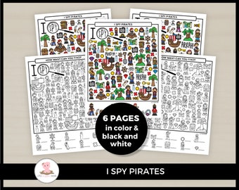 Pirate I spy, Pirate activity, Pirate kids, I spy printable