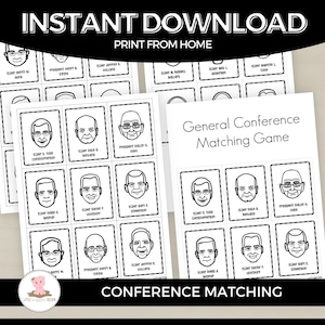 Latter Day Saints General Conference matching game by Little Wiggles Design