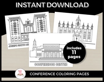 General Conference coloring activity pages by Little Wiggles Design