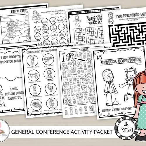 GENERAL CONFERENCE Jr PRIMARY Activity Packet Instant Etsy