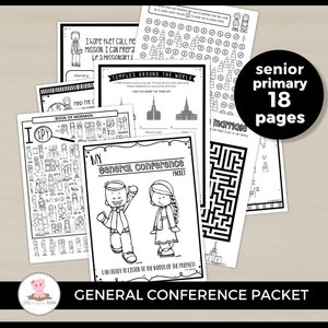 General Conference Senior Primary kids activity packet by Little Wiggles Design