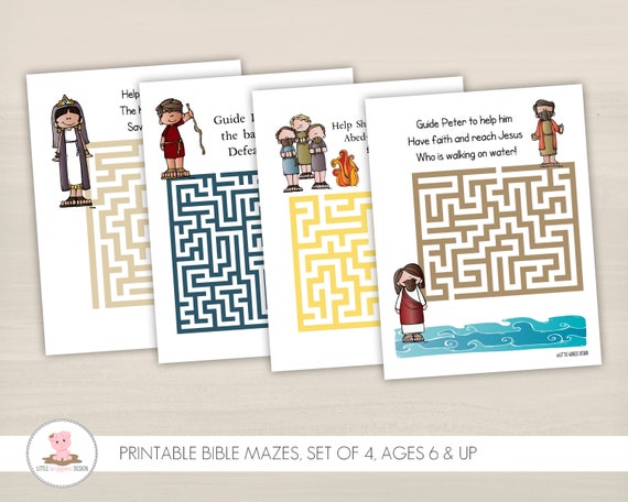 ages 6 up printable bible maze activity page etsy