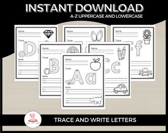 Trace and write the alphabet letters by Little Wiggles Design