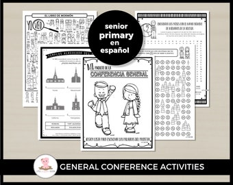 Kids General Conference activity packet Spanish version by Little Wiggles Design