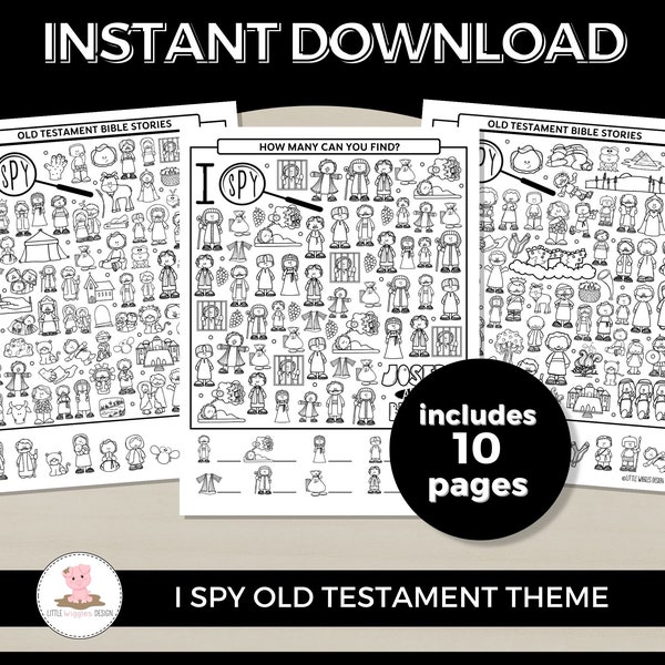 I spy Old Testament Bible activities by Little Wiggles Design