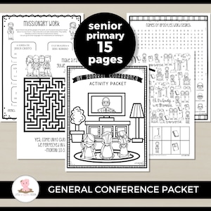 General Conference activity packet for Senior Primary by Little Wiggles Design