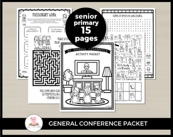 General Conference activity packet for Senior Primary by Little Wiggles Design