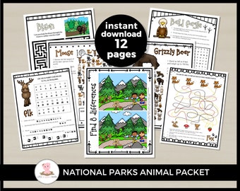 National Park activity packet for kids by Little Wiggles Design