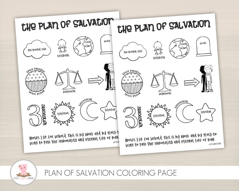 Download Plan of salvation coloring page Come Follow me lesson | Etsy