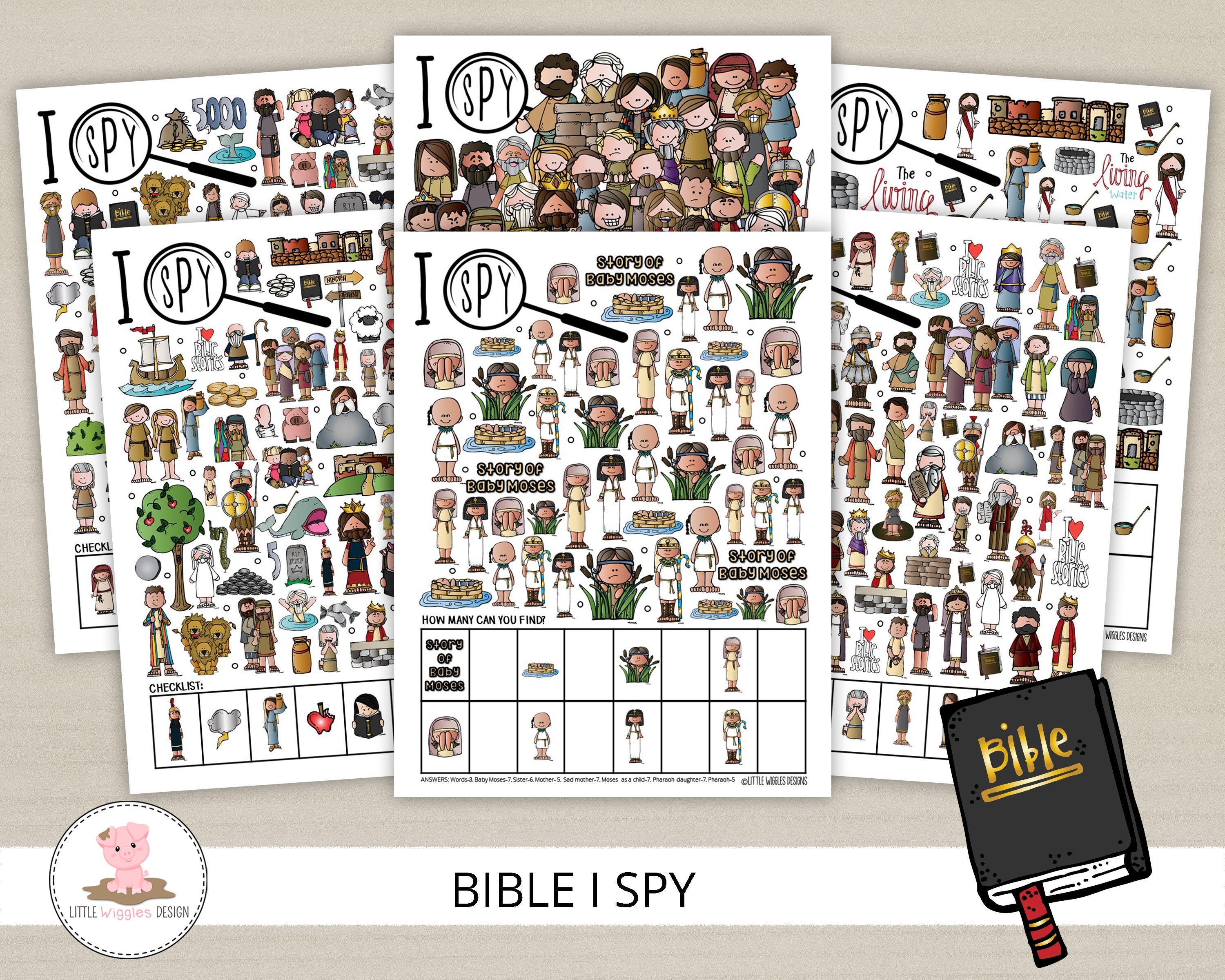 NEW Bible I spy Bible story games Bible activities for kids | Etsy