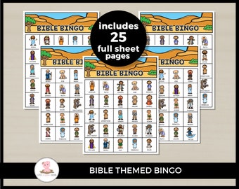 Printable Bible Bingo game cards by Little Wiggles Design