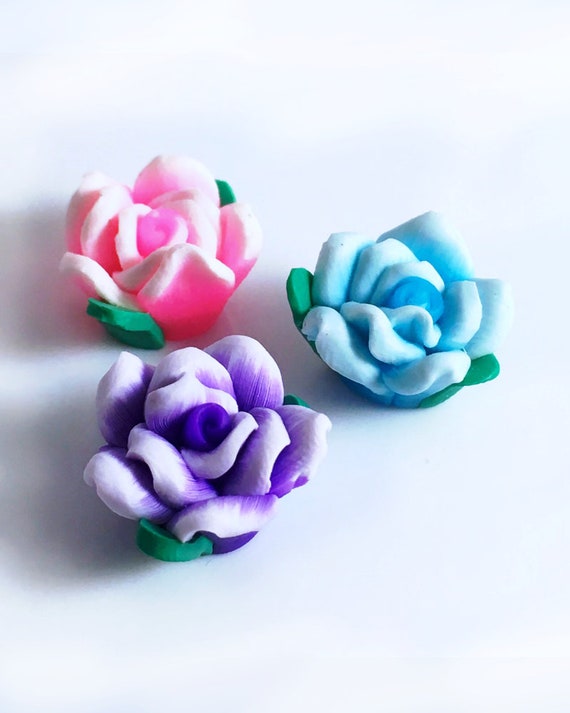 Resin Small Polymer Clay Fimo Rose Flower Beads Diy | Etsy