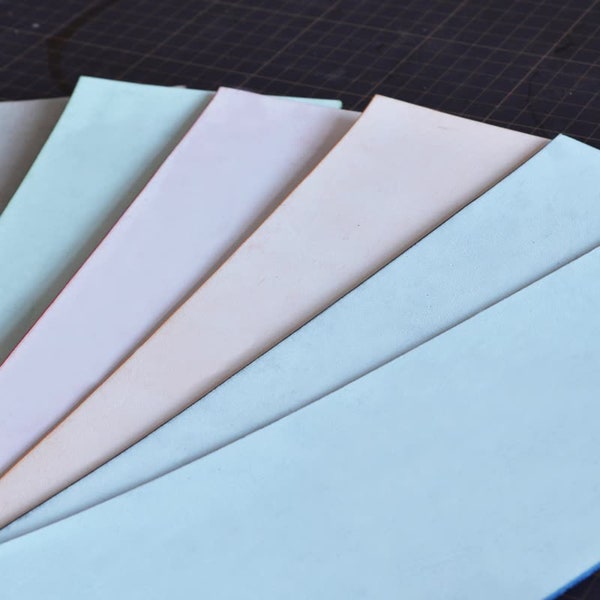 Handgemaakt doe-het-zelf leer in kleur gewaxt en plantaardig gelooid leer met mist gewaxt leer, echt leren toplaag van rundleer【1,0 mm/1,5 mm/2,0 mm】