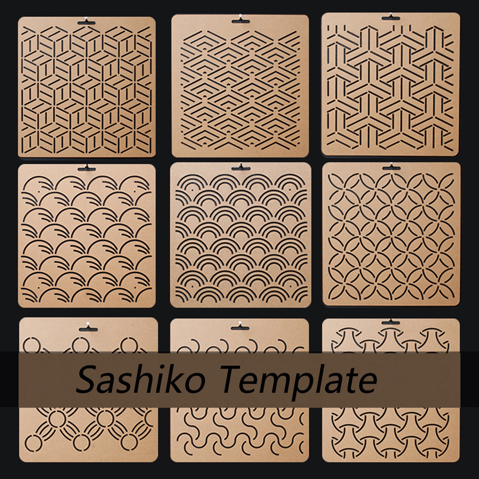 Sashiko Template Square Template Semicircle Template Twill Etsy Sashiko Template Square Template Semicircle Template Twill Etsy